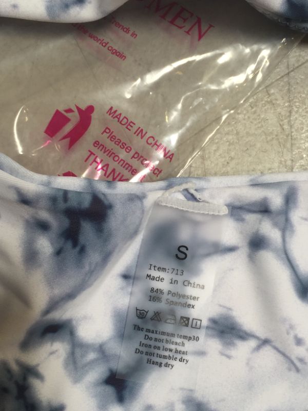 Photo 2 of 2CRAZY TANKINI BATHING SUIT MARBLE BLUE/WHITE
SIZE SMALL