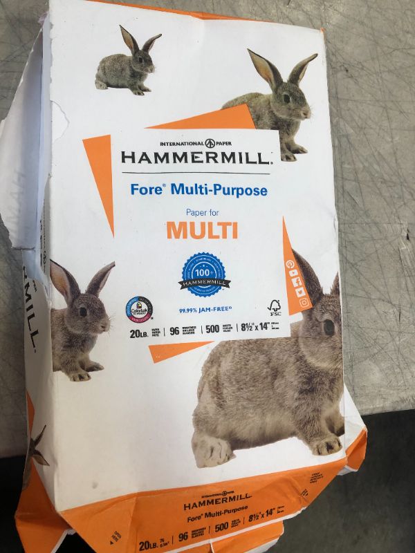 Photo 1 of Hammermill Printer Paper, Fore Multipurpose 20 lb Copy Paper, 8.5 x 11 - 1 Ream (500 Sheets) - 96 Bright, Made in the USA, 103267
