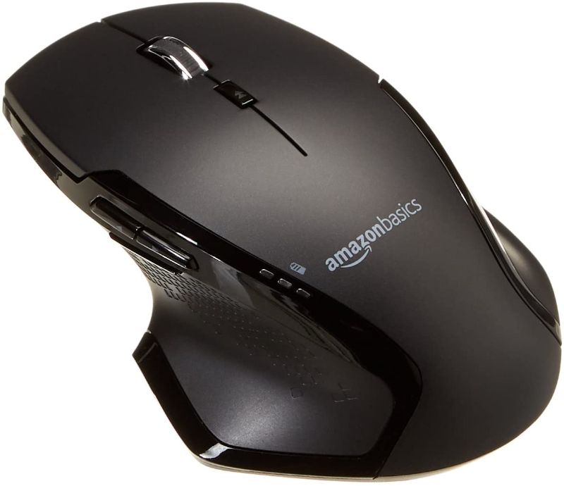 Photo 1 of Amazon Basics Full-Size Ergonomic Wireless PC Mouse with Fast Scrolling
