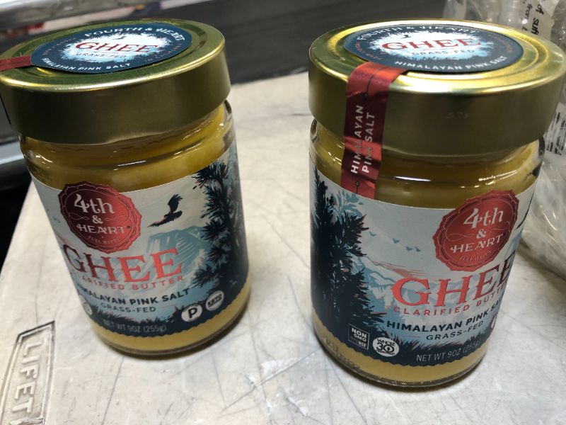 Photo 2 of 2 pack Himalayan Pink Salt Grass-Fed Ghee Butter by 4th & Heart, 9 Ounce, Keto, Pasture Raised, Non-GMO, Lactose Free, Certified Paleo\--best by March 2022