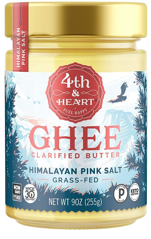 Photo 1 of 2 pack Himalayan Pink Salt Grass-Fed Ghee Butter by 4th & Heart, 9 Ounce, Keto, Pasture Raised, Non-GMO, Lactose Free, Certified Paleo\--best by March 2022