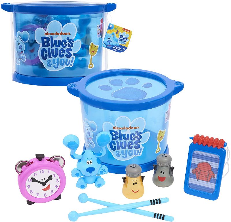 Photo 1 of Blue's Clues & You! Musical Drum Set, Kids Toy Instruments, Drum, Tambourine, Washboard, Clackers, Shakers, by Just Play
