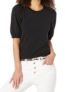 Photo 1 of Amazon Essentials Women's Classic-Fit Puff Short-Sleeve Crewneck T-Shirt (L)