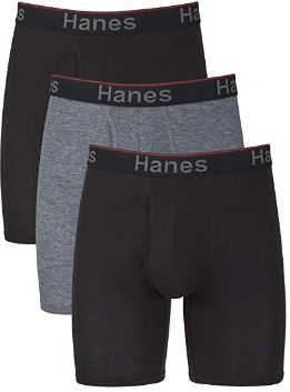 Photo 1 of Hanes Total Support Pouch Men's Boxer Briefs Pack, Anti-Chafing, Moisture-Wicking Underwear, Odor Control (XL)