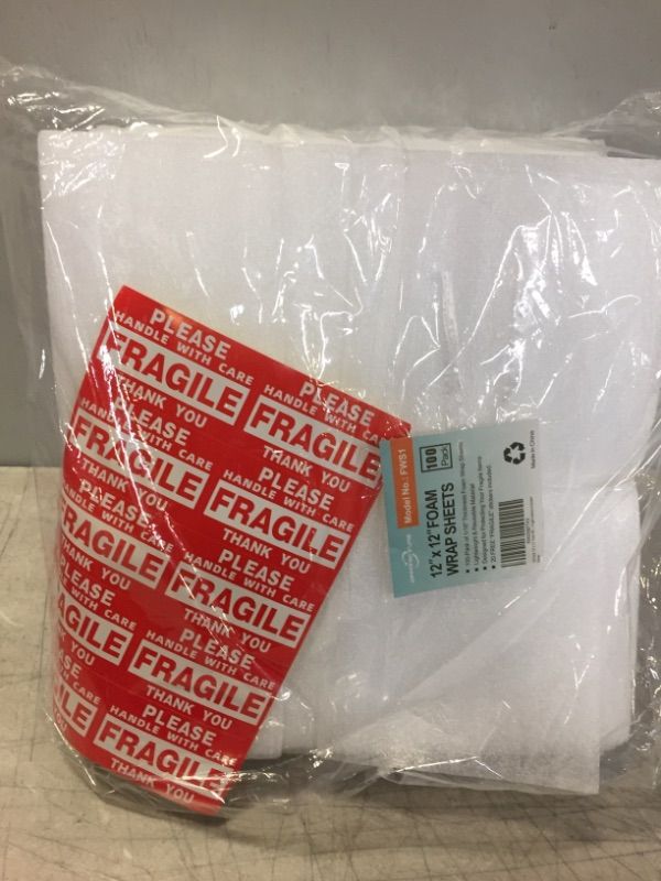 Photo 2 of  100 Pack Foam Sheets, DAT 12" x 12", 1/16" Thickness, Foam Wrap Cushioning Material, Moving Supplies for Packing Storage and Shipping
