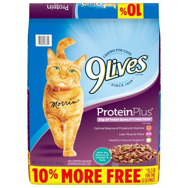 Photo 1 of 9Lives Protein Plus Dry Cat Food Bonus Bag, 13.2-Pound, EXP 04/22/22
