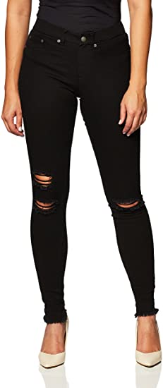 Photo 1 of Hue Women's Ripped Knee Denim Leggings, SIZE S 
