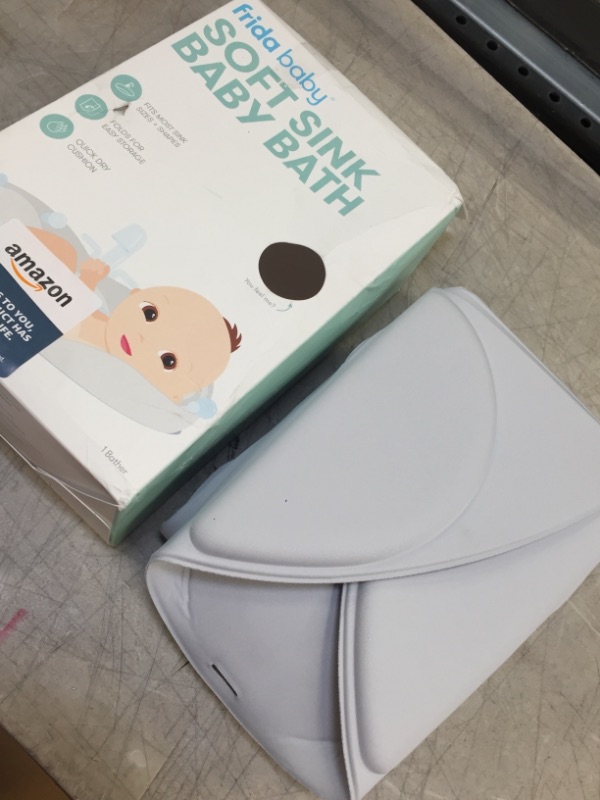 Photo 1 of Soft Sink Baby Bath by Frida Baby Easy to Clean Baby Bathtub + Bath Cushion That Supports Baby's Head BOX OPENED / POSSIBLY NOT USED 
