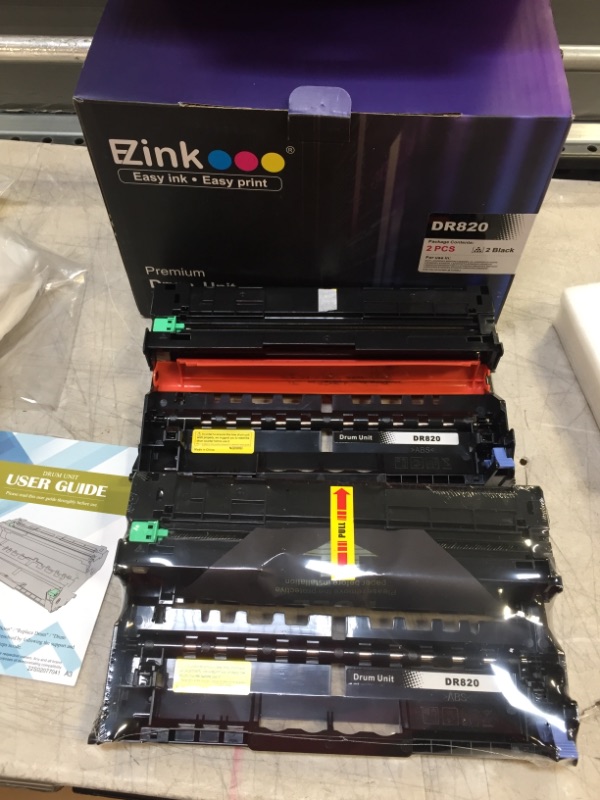 Photo 1 of E-Z Ink (TM) Compatible Drum Unit Replacement for Brother DR 820 DR820 DR-820 compatible with MFC-L5900DW HL-L6200DW HL-L5100DN MFC-L5800DW MFC-L5700DW HL-L5200DWT MFC-L6700DW HL-L5200DW (2 Drum Unit) ONE USED ONE NEW 
