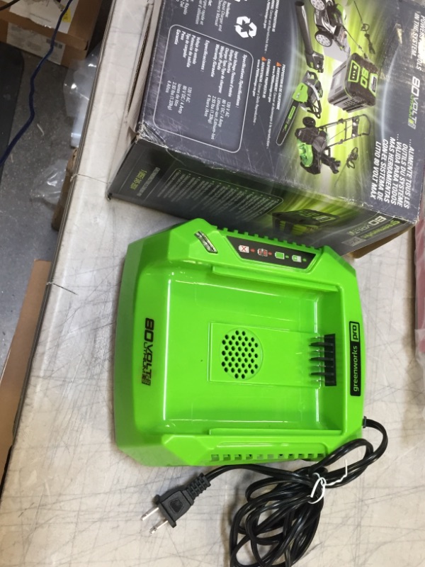 Photo 1 of Greenworks Pro 80V Lithium Ion Single Port Rapid Battery Charger GCH8040 UNABLE TO TEST FOR PROPER FUNCTION 
