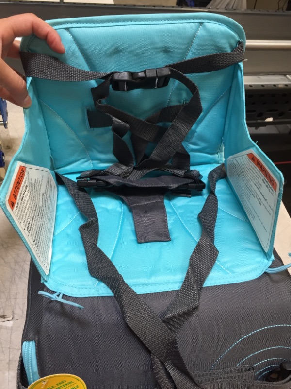 Photo 1 of Munchkin Brica GoBoost Travel Booster Seat, Blue/Grey , 11.5x5.5x11.5 Inch (Pack of 1)
