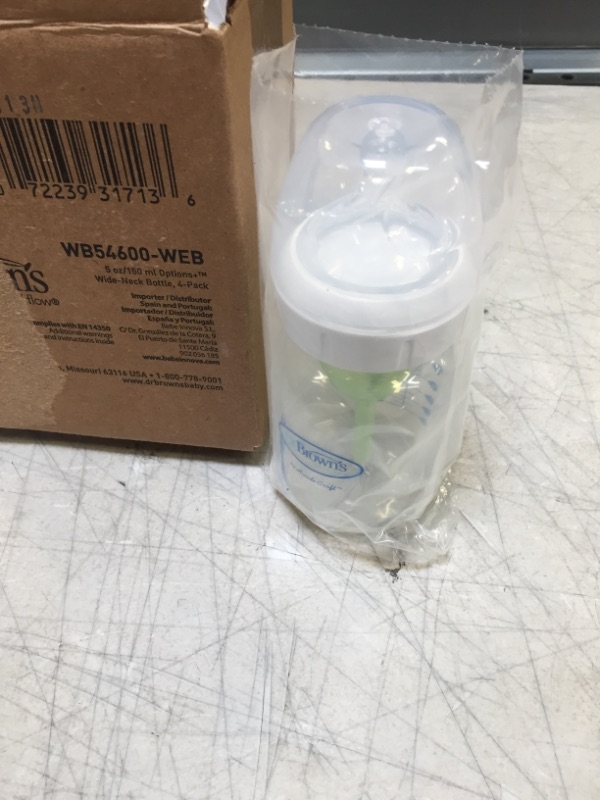 Photo 1 of Dr. Brown's Options+ Wide-Neck Bottle, Level 1 Nipple, 5 Ounce (Pack of 4)
