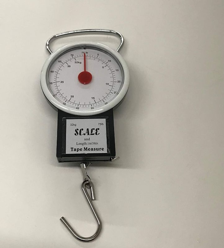 Photo 1 of All For You Hanging Scale Mechanical Kitchen and Fish Fishing Scale Max 75LB Multi-Purpose Portable Hand Held Dial Weight Scale with Tape Measure
