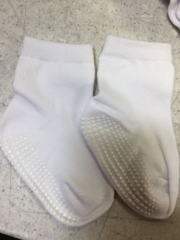 Photo 1 of baby socks extra grip color white 12 count 
