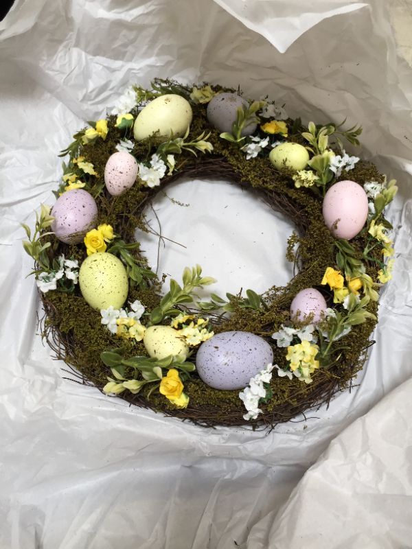 Photo 1 of 12" EASTER EGG WREATH