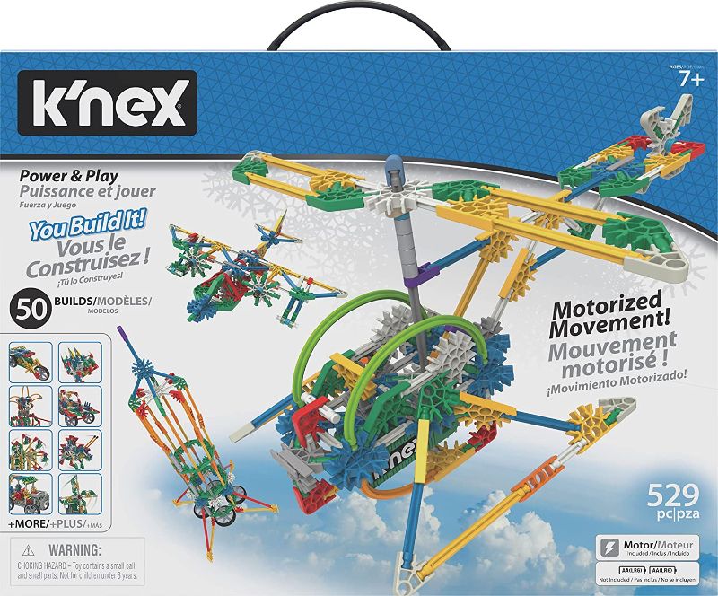 Photo 1 of K'NEX Imagine Power and Play Motorized Building Set 529 Pieces Ages 7 and Up Construction Educational Toy---MISSING PARTS---BOX DAMAGED-
