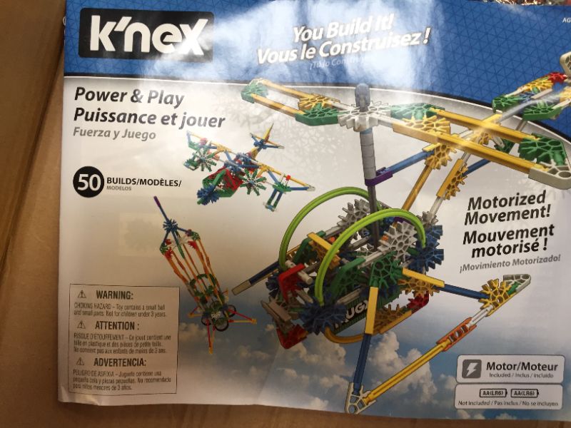 Photo 3 of K'NEX Imagine Power and Play Motorized Building Set 529 Pieces Ages 7 and Up Construction Educational Toy---MISSING PARTS---BOX DAMAGED-
