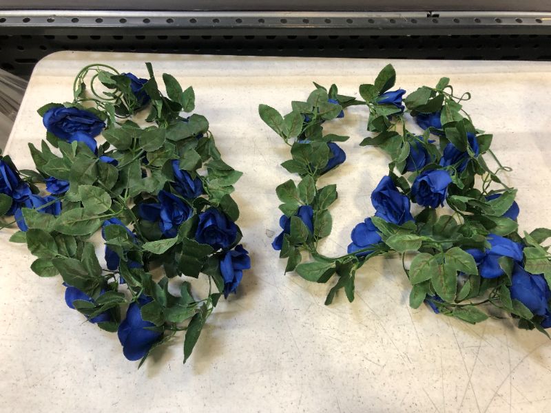 Photo 2 of 2 PACK OF BLUE FLOWER GARLAND 15 FT 