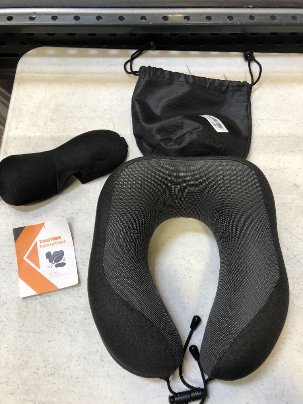 Photo 1 of 3 PIECE DARK GREY TRAVEL PACK --- NECK REST, EYE COVER AND CARRYING CASE 