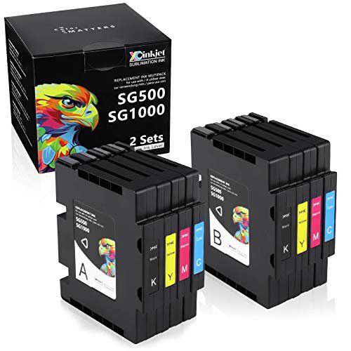 Photo 1 of Xcinkjet Sublimation Ink Cartridge Compatible for Sawgrass Virtuoso SG500 SG1000 Printer (2 Black, 2 Cyan, 2 Magenta, 2 Yellow , 8-Pack)

