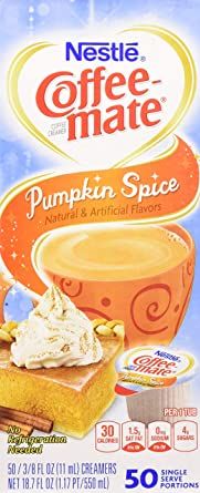 Photo 1 of (2 PACK) Nestle,Pumpkin Spice, Coffee-mate Liquid Coffee Creamer Single Serving Tubs - Seasonal Flavor, 0.37 Fl Oz (Pack of 50) --- EXP 04/2022