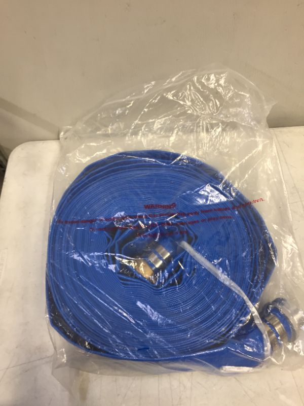 Photo 4 of 
2" x 100ft Blue PVC Backwash Hose for Swimming Pools, Heavy Duty Discharge Hose Reinforced Pool Drain Hose with Aluminum Pin Lug Fittings