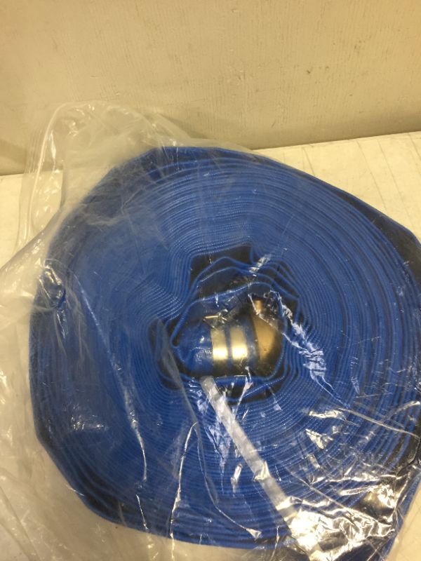 Photo 3 of 
2" x 100ft Blue PVC Backwash Hose for Swimming Pools, Heavy Duty Discharge Hose Reinforced Pool Drain Hose with Aluminum Pin Lug Fittings