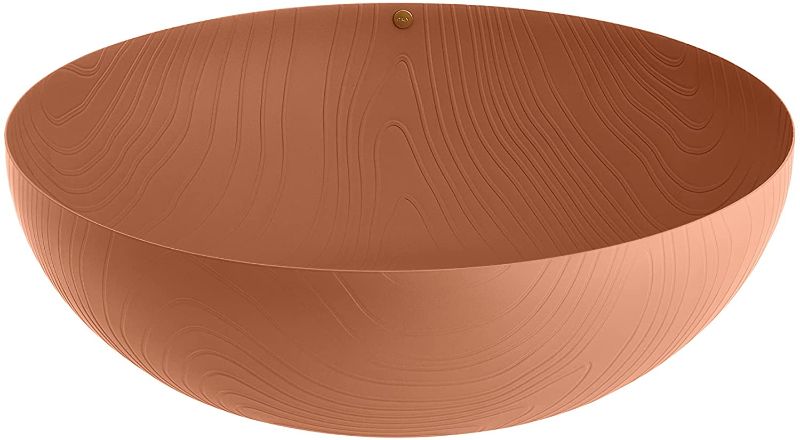 Photo 1 of Alessi PU06/29 BR Veneer Bowl in Steel Coloured with epoxy Resin with Relief Decoration, One Size, Brown
