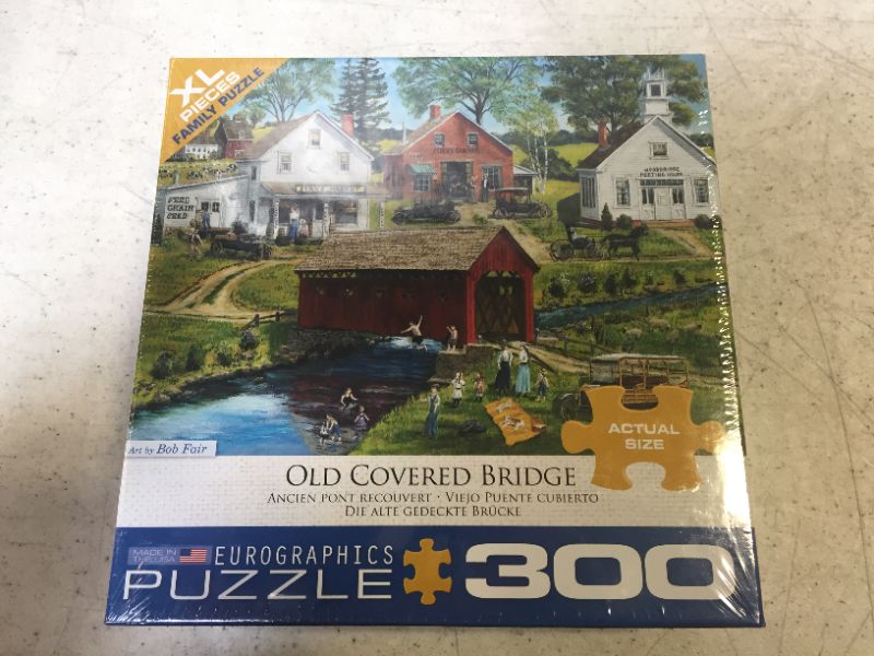 Photo 2 of Old Covered Bridge by Bob Fair 300-Piece Puzzle