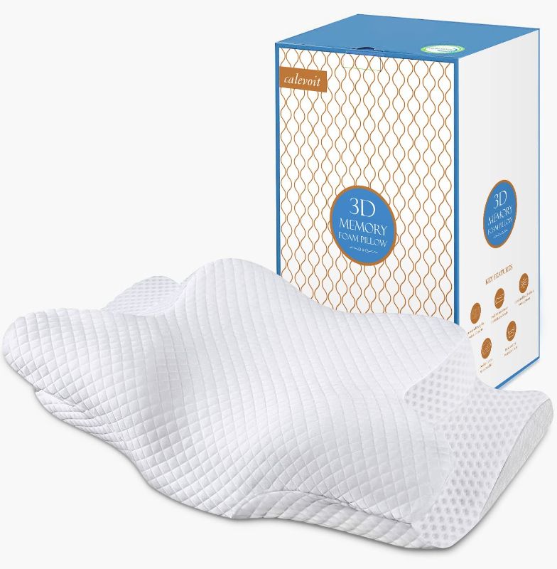 Photo 1 of Calevoit Adjustable Cervical Pillow for Neck Pain,Cervical Memory Foam Pillow,Odorless Pillows Pain Relief,Can Help with and Shoulder Relief,Detachable Pillowcase Protection Zipper
