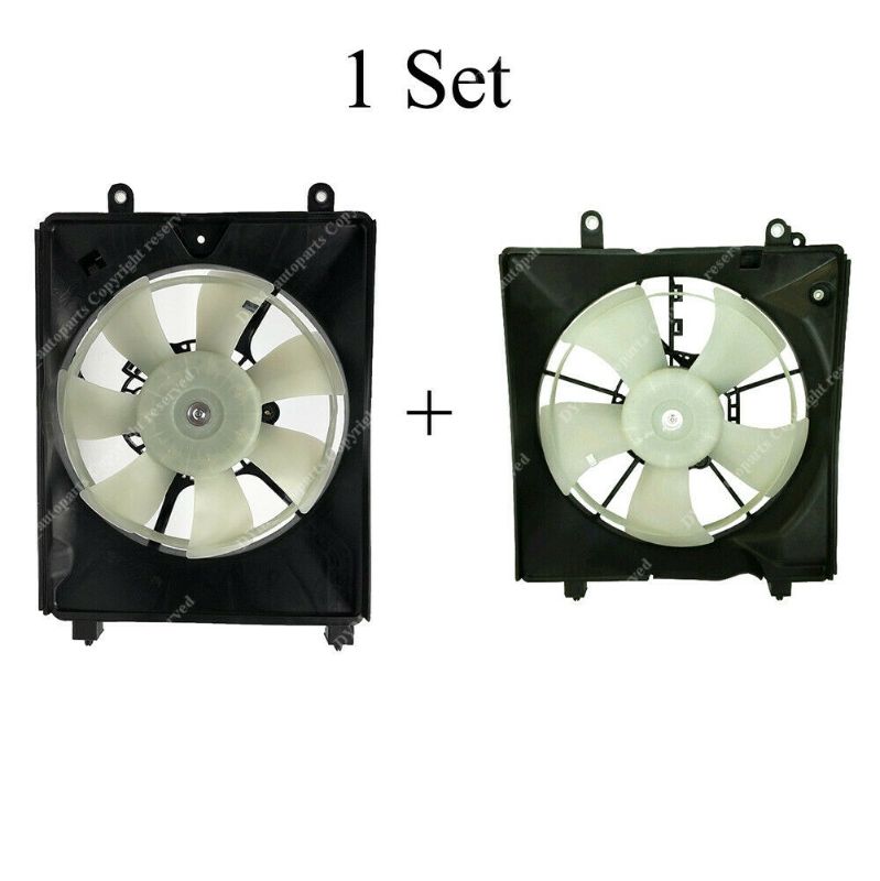 Photo 1 of 1 Set Pair A/C AC Condenser Radiator Cooling Fan fit for Honda Civic 2012-2015
