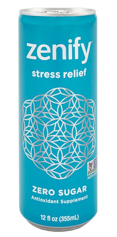 Photo 1 of Zenify Zero Sugar All Natural Sparkling Calming Stress Relief Beverage, Formula with L-Theanine, GABA, Vitamin B6, and Glycine, Non-GMO, Gluten-Free, Vegan, 12 Fl Ounce (Pack of 12) Best By Feb 01 2023