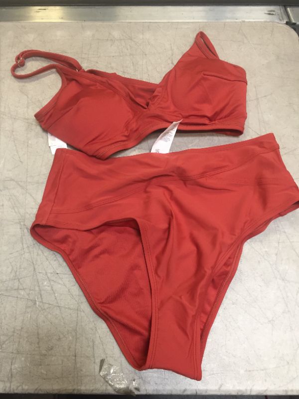 Photo 2 of CUPSHE Marsala Twist High Waisted Bikini---LARGE---