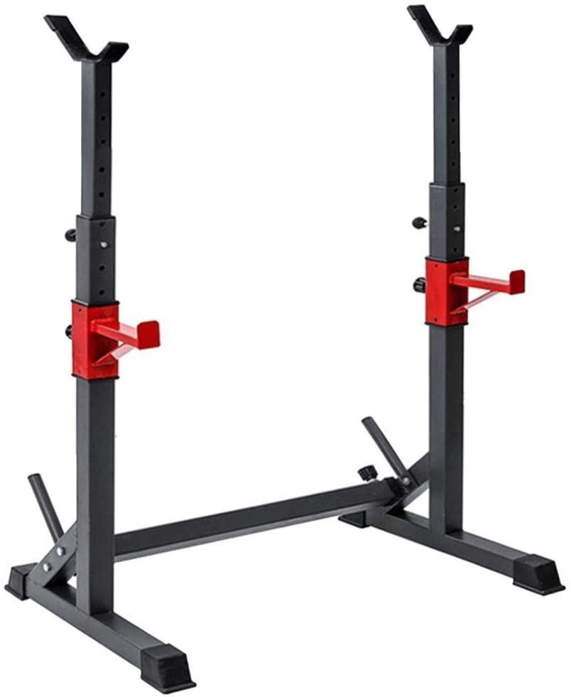 Photo 1 of Adjustable Squat Rack Multi-Function Barbell Rack Squat Stand, Dumbbell Rack Strength Training Equipment for Home Gym Fitness Weight Lifting Bench Press Dipping Station, Max Load 550 LBS
