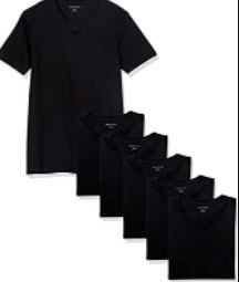 Photo 1 of Essentials Men's 6-pack V-neck Undershirts, Black,, Black, Size Large
