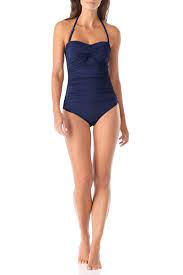 Photo 1 of Anne Cole Women's Twist Front Shirred One Piece Swimsuit, New, Navy, Size 10.0
