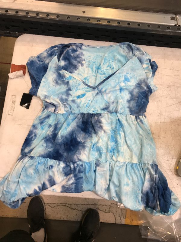 Photo 1 of Blue tie dye mini dress sz L 