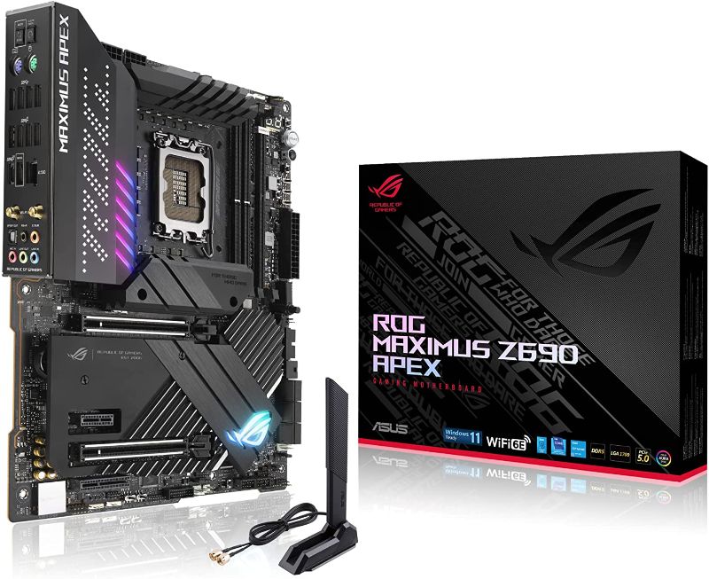 Photo 1 of ASUS ROG Maximus Z690 Apex(WiFi 6E) LGA 1700(Intel 12th Gen)ATX gaming motherboard (PCIe 5.0,DDR5,24 power stages,DDR5,5x M.2,PCIe 5.0 M.2,USB 3.2 Gen 2x2 front-panel connector,Hyper M.2 Card bundled)
