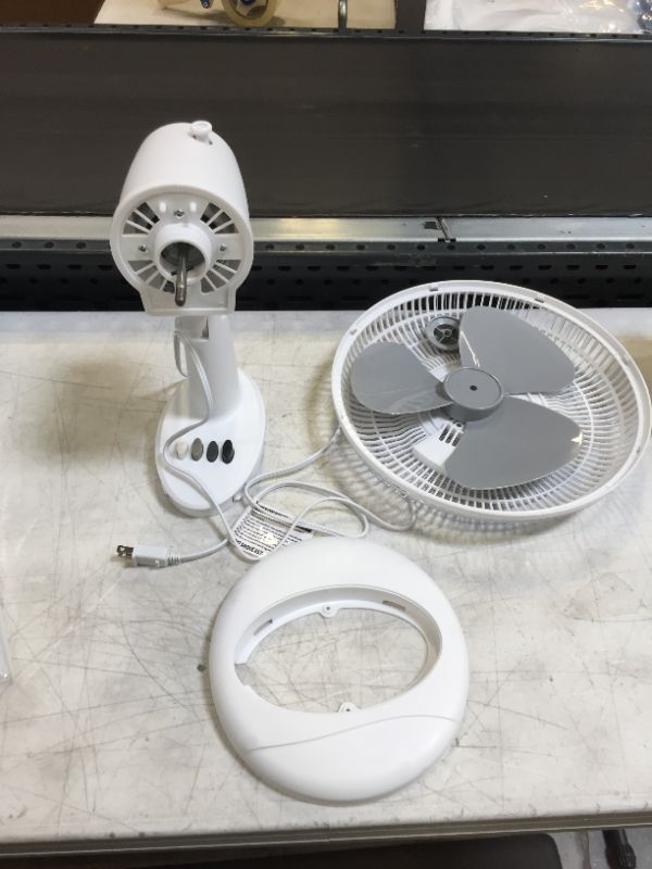 Photo 2 of Comfort Zone CZ121WT Quiet 3-Speed 12-inch Oscillating Table Fan with Adjustable Tilt
