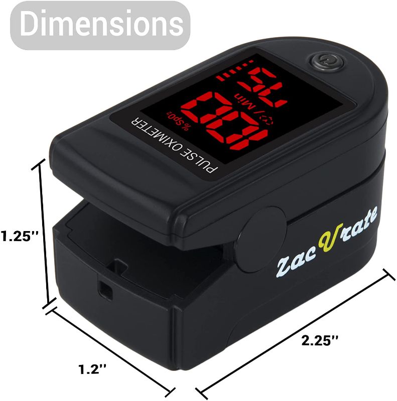 Photo 1 of Zacurate Pro Series 500DL Fingertip Pulse Oximeter Blood Oxygen Saturation Monitor with Silicon Cover, Batteries and Lanyard (Royal Black)
