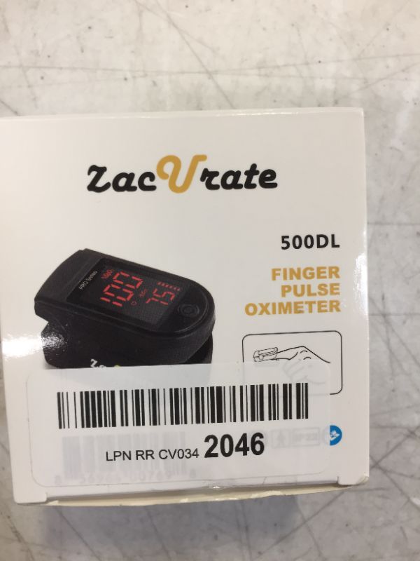 Photo 2 of Zacurate Pro Series 500DL Fingertip Pulse Oximeter Blood Oxygen Saturation Monitor with Silicon Cover, Batteries and Lanyard (Royal Black)
