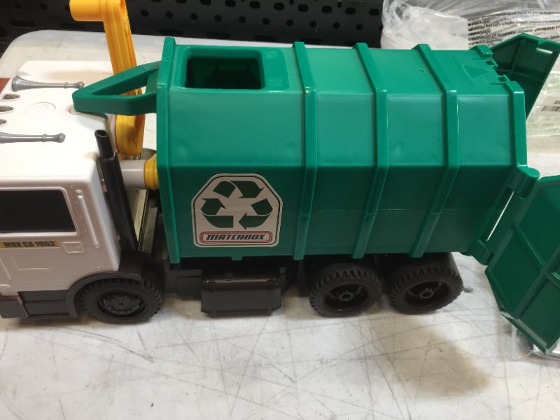 Photo 2 of Matchbox Garbage Truck Large [Amazon Exclusive] Multi, 15"--Legos not included 
