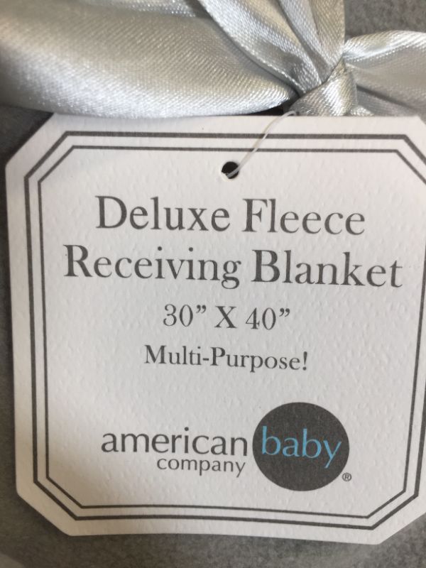 Photo 1 of deluxe fleece receiving blanket color grey size 30 x 40 inches 