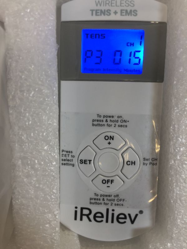 Photo 1 of iReliev TENS EMS Expandable Wireless Receiver Pods, Comes with 2 Wireless Pods, Compatible with ET-5050. Requires ET-5050 Hand Control.
