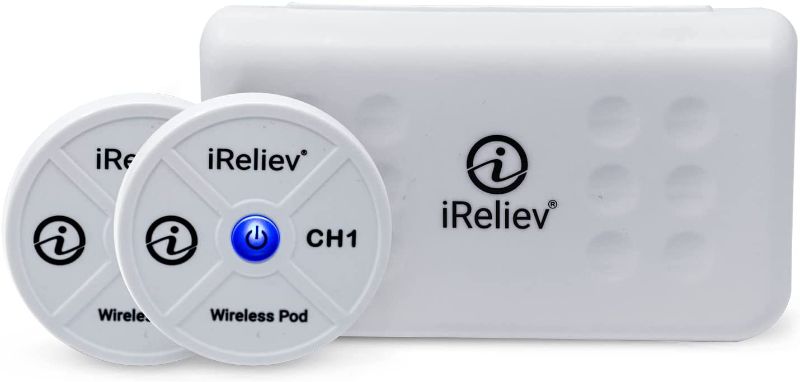 Photo 1 of iReliev TENS EMS Expandable Wireless Receiver Pods, Comes with 2 Wireless Pods, Compatible with ET-5050. Requires ET-5050 Hand Control.
