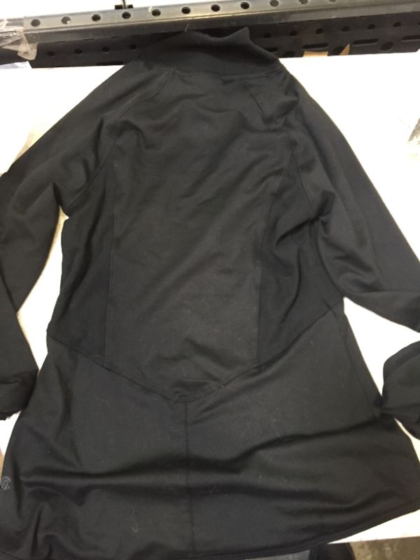 Photo 2 of womens workout/fitness jacket zipper color black size extra small