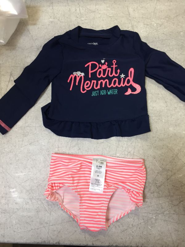 Photo 1 of little girls toddlers swimwear color blue and pink size 6-9 months 