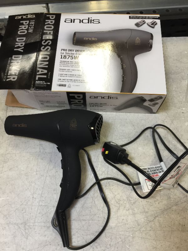 Photo 3 of Andis 80480 1875-Watt Tourmaline Ceramic Ionic Hair Dryer, Soft Grip Black
