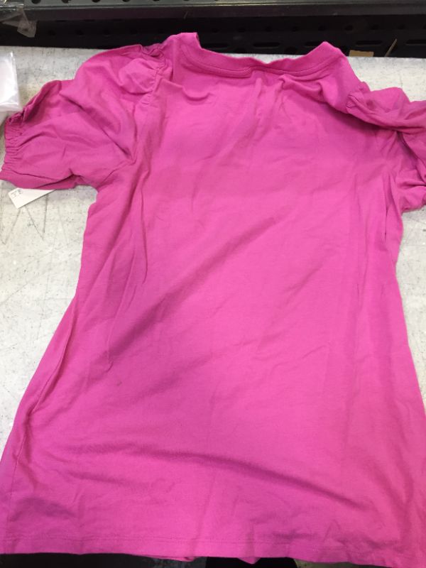Photo 2 of Amazon Essentials Women's Classic-Fit Puff Short-Sleeve Crewneck T-Shirt size medium color pink 