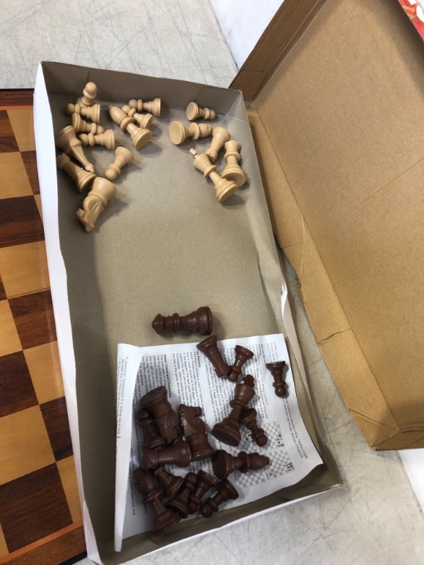 Photo 1 of Family Classics Chess by Pressman -- with Folding Board and Full Size Chess Pieces
